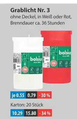 V Markt Bolsius grablicht nr. 3 weiß Angebot
