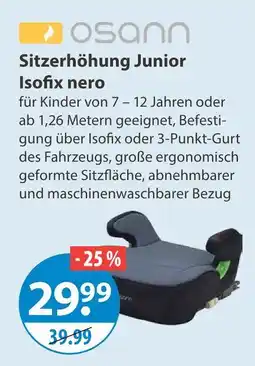 V Markt Osann sitzerhöhung junior isofix nero Angebot