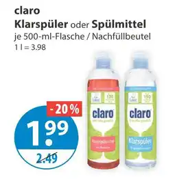 V Markt Claro handspülmittel Angebot