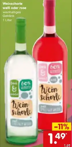 Netto Marken-Discount Weinschorle weiß oder rose Angebot