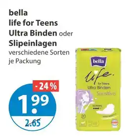 V Markt Bella life for teens ultra binden Angebot