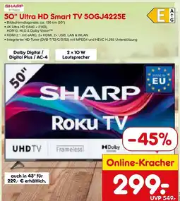 Netto Marken-Discount Sharp 50'' ultra hd smart tv 50gj4225e Angebot