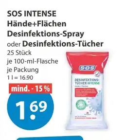V Markt Sos intense hände+flächen desinfektions-spray Angebot
