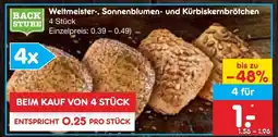 Netto Marken-Discount Weltmeister-, sonnenblumen- und kürbiskernbrötchen Angebot