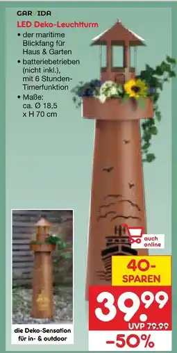 Netto Marken-Discount Garvida led deko-leuchtturm Angebot