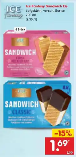 Netto Marken-Discount Ice fantasy sandwich eis Angebot