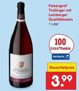 Netto Marken-Discount Felsengraf trollinger mit lemberger qualitätswein Angebot