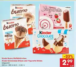 Netto Marken-Discount Kinder kinder bueno waffelhörnchen, kinder schokolade stieleis oder yogurette stieleis Angebot