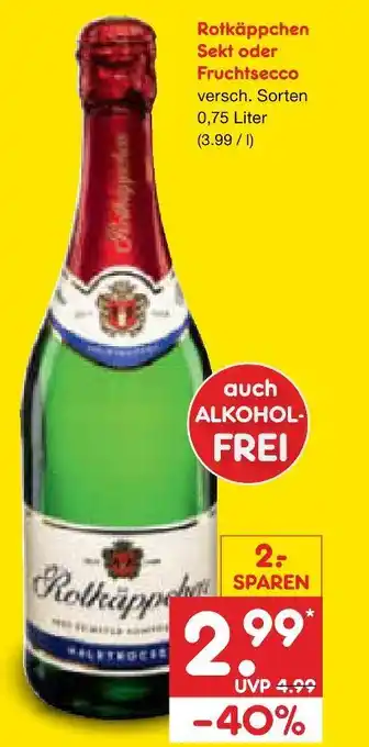 Netto Marken-Discount Rotkäppchen sekt oder fruchtsecco Angebot