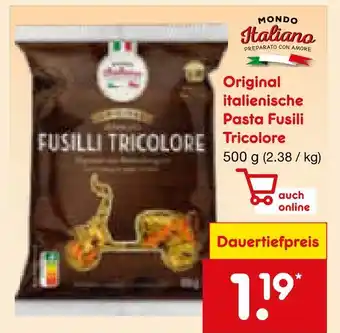 Netto Marken-Discount Mondo italiano original italienische pasta fusili tricolore Angebot