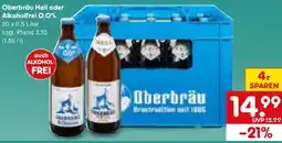 Netto Marken-Discount Oberbräu Hell oder Alkoholfrei 0,0% Angebot