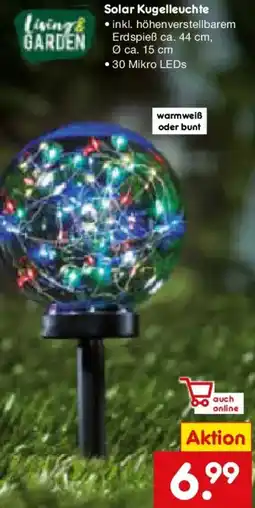 Netto Marken-Discount Living & Garden Solar Kugelleuchte Angebot