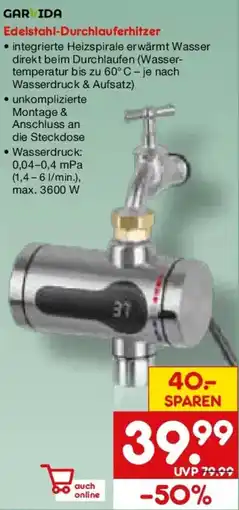 Netto Marken-Discount GARVIDA Edelstahl-Durchlauferhitzer Angebot