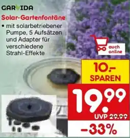 Netto Marken-Discount GARVIDA Solar-Gartenfontäne Angebot