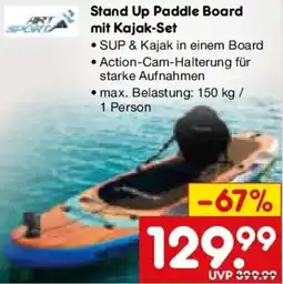 Netto Marken-Discount ART SPORT Stand Up Paddle Board mit Kajak-Set Angebot