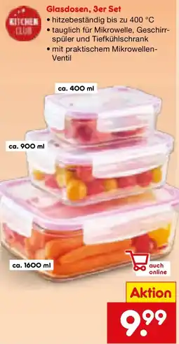 Netto Marken-Discount KITCHEN CLUB Glasdosen, 3er Set Angebot