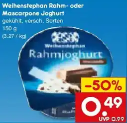 Netto Marken-Discount Weihenstephan Rahm- oder Mascarpone Joghurt Angebot