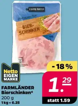 NETTO FARMLÄNDER Bierschinken Angebot