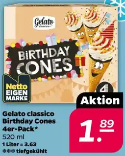 NETTO Gelato classico Birthday Cones 4er-Pack Angebot