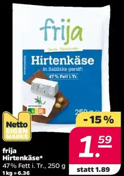 NETTO frija Hirtenkäse Angebot