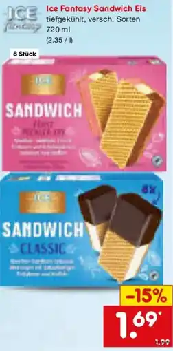 Netto Marken-Discount Ice Fantasy Sandwich Eis Angebot