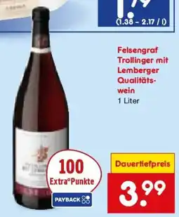 Netto Marken-Discount Felsengraf Trollinger mit Lemberger Qualitätswein Angebot