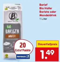 Netto Marken-Discount Berief Bio Hafer Barista oder Mandeldrink Angebot