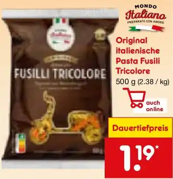 Netto Marken-Discount Mondo italiano original italienische pasta fusilli tricolore Angebot