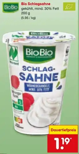 Netto Marken-Discount Bio Schlagsahne Angebot