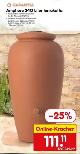 Netto Marken-Discount GARANTIA Amphore 240 Liter terrakotta Angebot