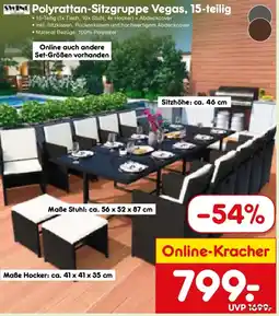 Netto Marken-Discount SHINE Polyrattan-Sitzgruppe Vegas, 15-teilig Angebot