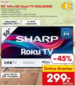 Netto Marken-Discount Sharp 50" Ultra HD Smart TV 50GJ4225E Angebot
