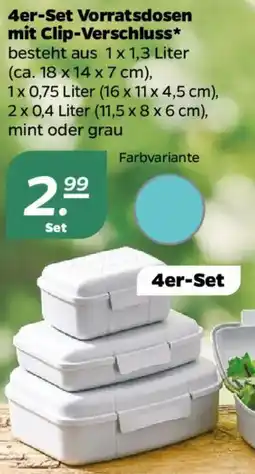 NETTO 4er-Set Vorratsdosen mit Clip-Verschluss Angebot