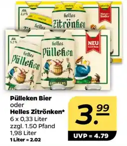 NETTO Pülleken Bier oder Helles Zitrönken Angebot
