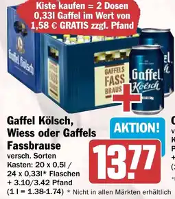 HIT Gaffel Kölsch, Wiess oder Gaffels Fassbrause Angebot