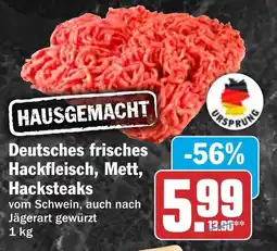 HIT Deutsches frisches Hackfleisch, Mett, Hacksteaks Angebot