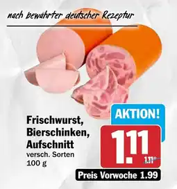 HIT Frischwurst, Bierschinken, Aufschnitt Angebot