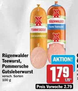 HIT Rügenwalder Teewurst, Pommersche Gutsleberwurst Angebot