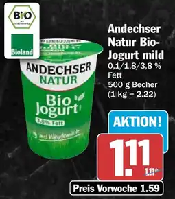 HIT Andechser Natur Bio- Jogurt mild Angebot