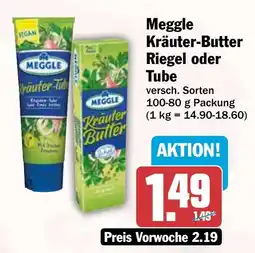 HIT Meggle Kräuter-Butter Riegel oder Tube Angebot