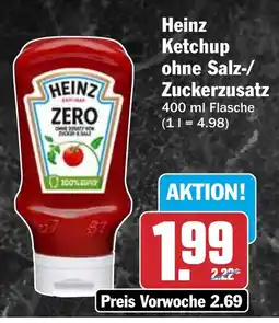 HIT Heinz Ketchup ohne Salz-/ Zuckerzusatz Angebot