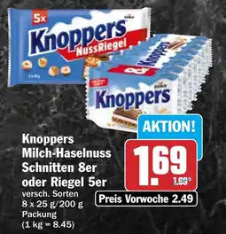 HIT Knoppers Milch-Haselnuss Schnitten 8er oder Riegel 5er Angebot