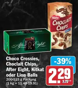 HIT Choco Crossies, Choclait Chips, After Eight, Kitkat oder Lion Balls Angebot