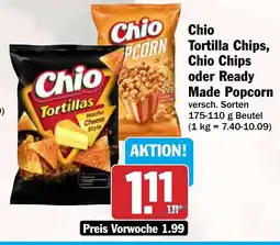 HIT Chio Tortilla Chips, Chio Chips oder Ready Made Popcorn Angebot