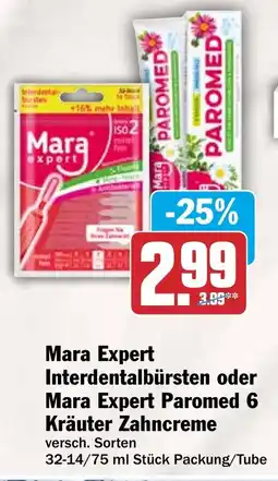 HIT Mara Expert Interdentalbürsten oder Mara Expert Paromed 6 Kräuter Zahncreme Angebot