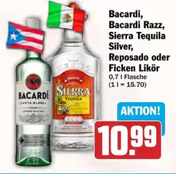 HIT Bacardi, Bacardi Razz, Sierra Tequila Silver, Reposado oder Ficken Likör Angebot