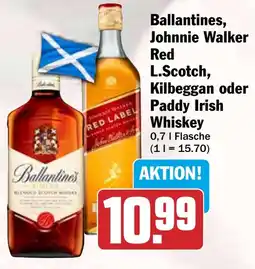 HIT Ballantines, Johnnie Walker Red L.Scotch, Kilbeggan oder Paddy Irish Whiskey Angebot