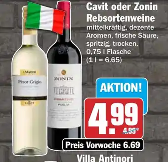 HIT Cavit oder Zonin Rebsortenweine Angebot