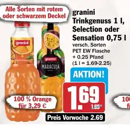 HIT granini Trinkgenuss 1 I, Selection oder Sensation 0,75 l Angebot