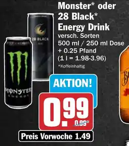 HIT Monster oder 28 Black Energy Drink Angebot